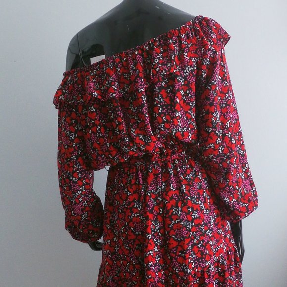 Michael Kors Off-The-Shoulder Floral Mini Dress Size S/M   (M) - Picture 3 of 6